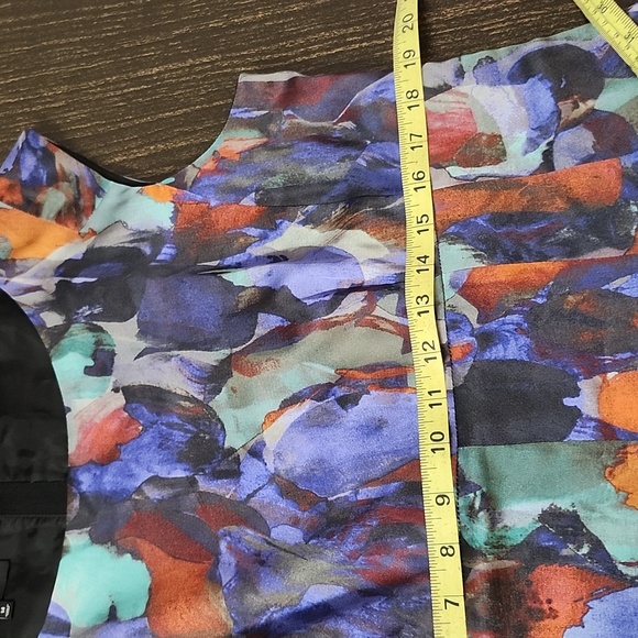 Lafayette 148 New York Watercolor Fit & Flare Dress Sleeveless Size 14 - Picture 8 of 9